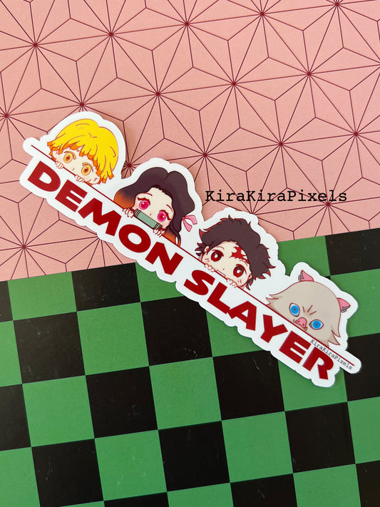 Demon Slayer Sticker. Zenitsu, Nezuko, Tanjiro, and Inosuke. 