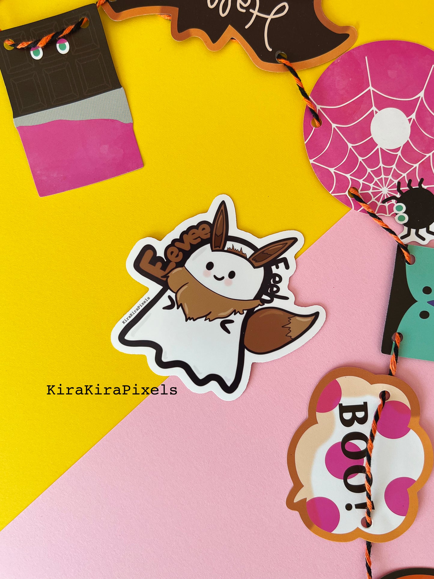 Eevee Ghost. Halloween Stickers. Pokeboos