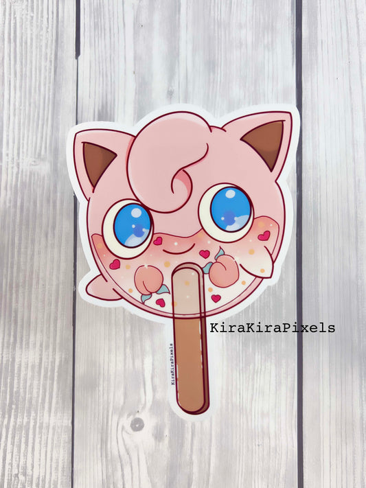 Jigglypuff Popsicle Vinyl Stickers. Kawaii Desserts Pokemon Edition Sticker.