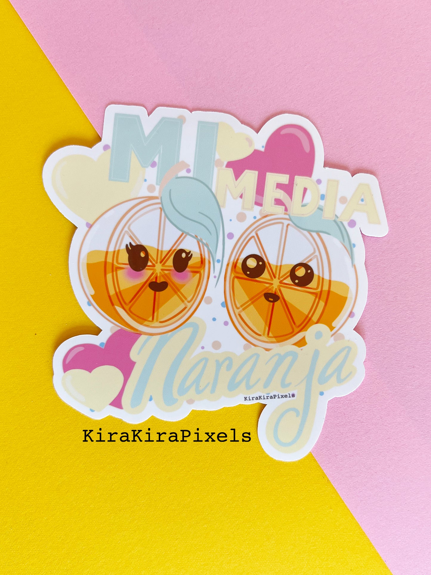 Mi Media Naranja Vinyl stickers. My other half. Oranges. Valentine Sticker