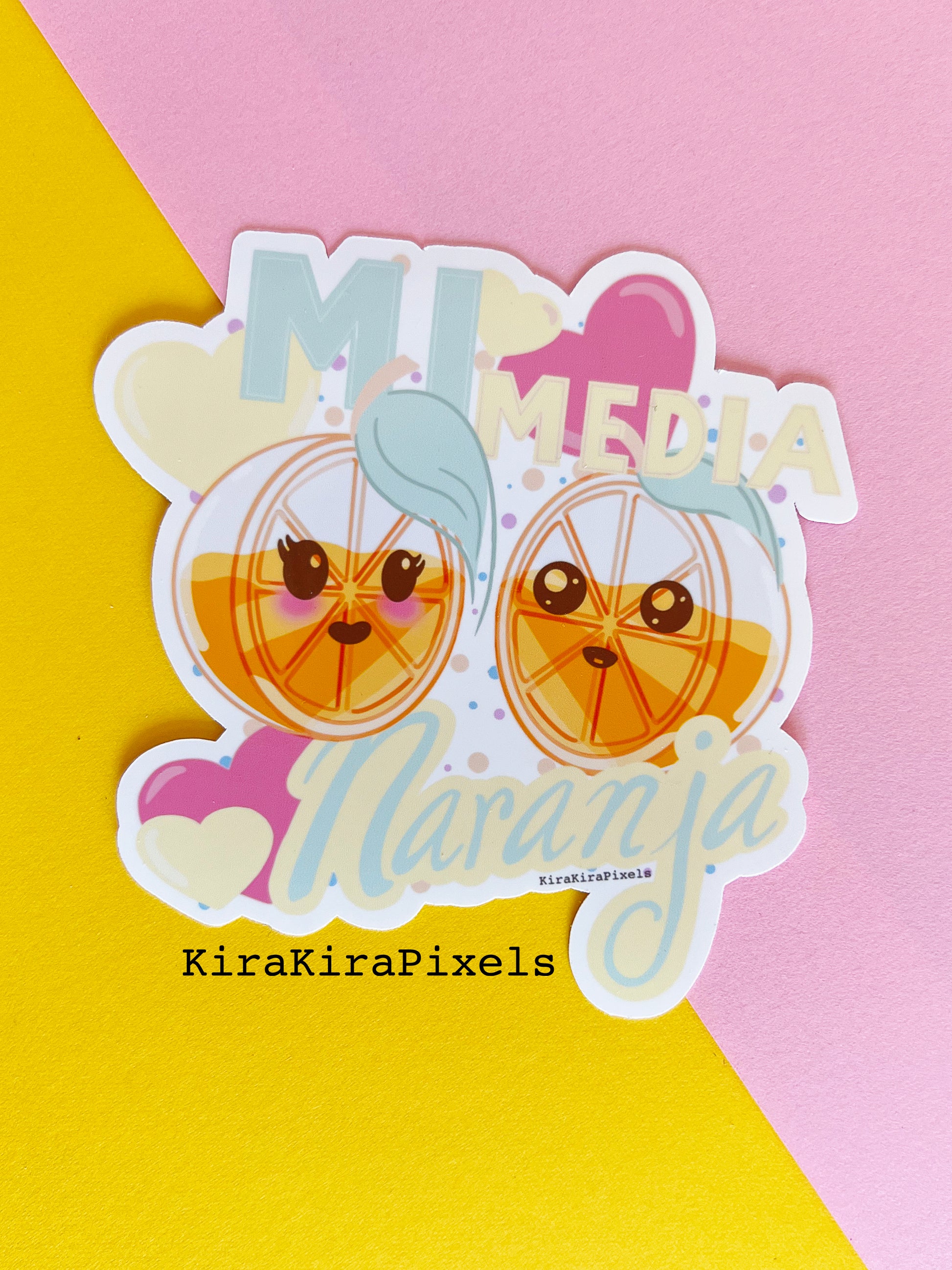 Mi Media Naranja Vinyl stickers. My other half. Oranges. Valentine Sticker