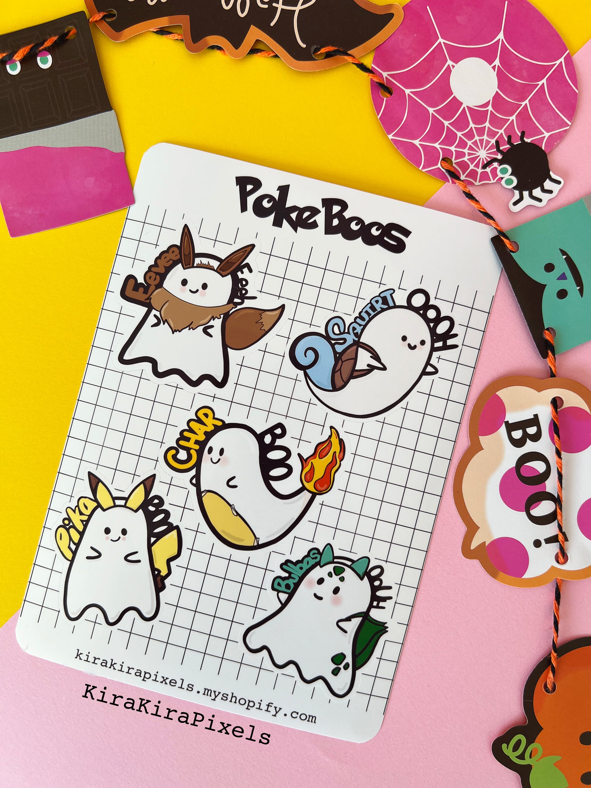 Pokeboos Sticker Sheet. Pokemon Ghosts.