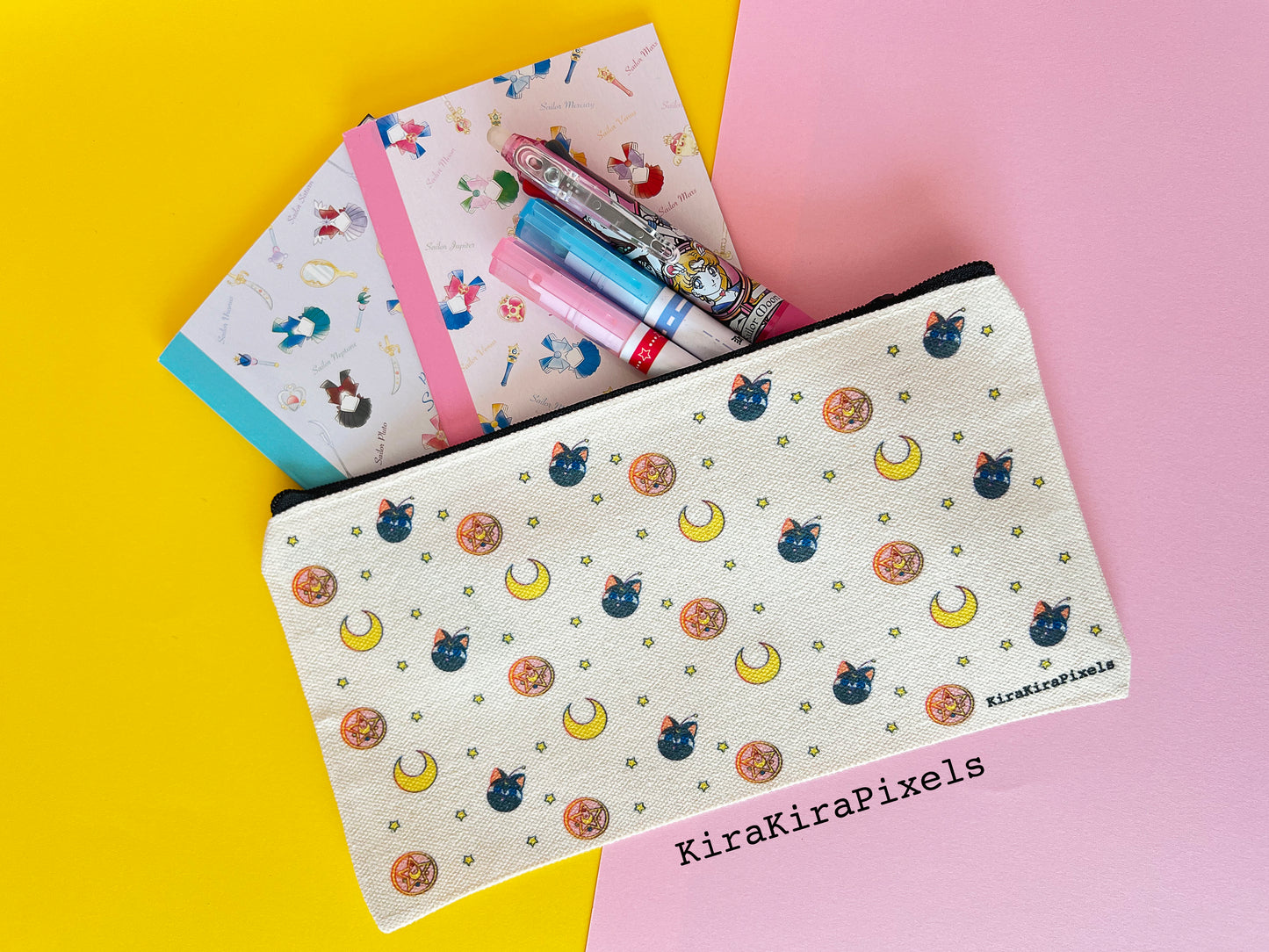 Sailor Moon Canvas Zipper Bag. Pencil/Makeup Pouch