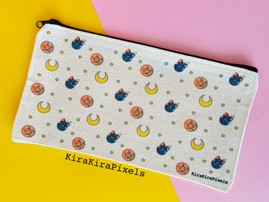 Sailor Moon Canvas Zipper Bag. Pencil/Makeup Pouch