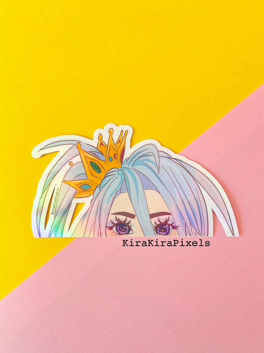 Shiro from No Game No Life Sticker. Peekaboo Holographic Sticker.