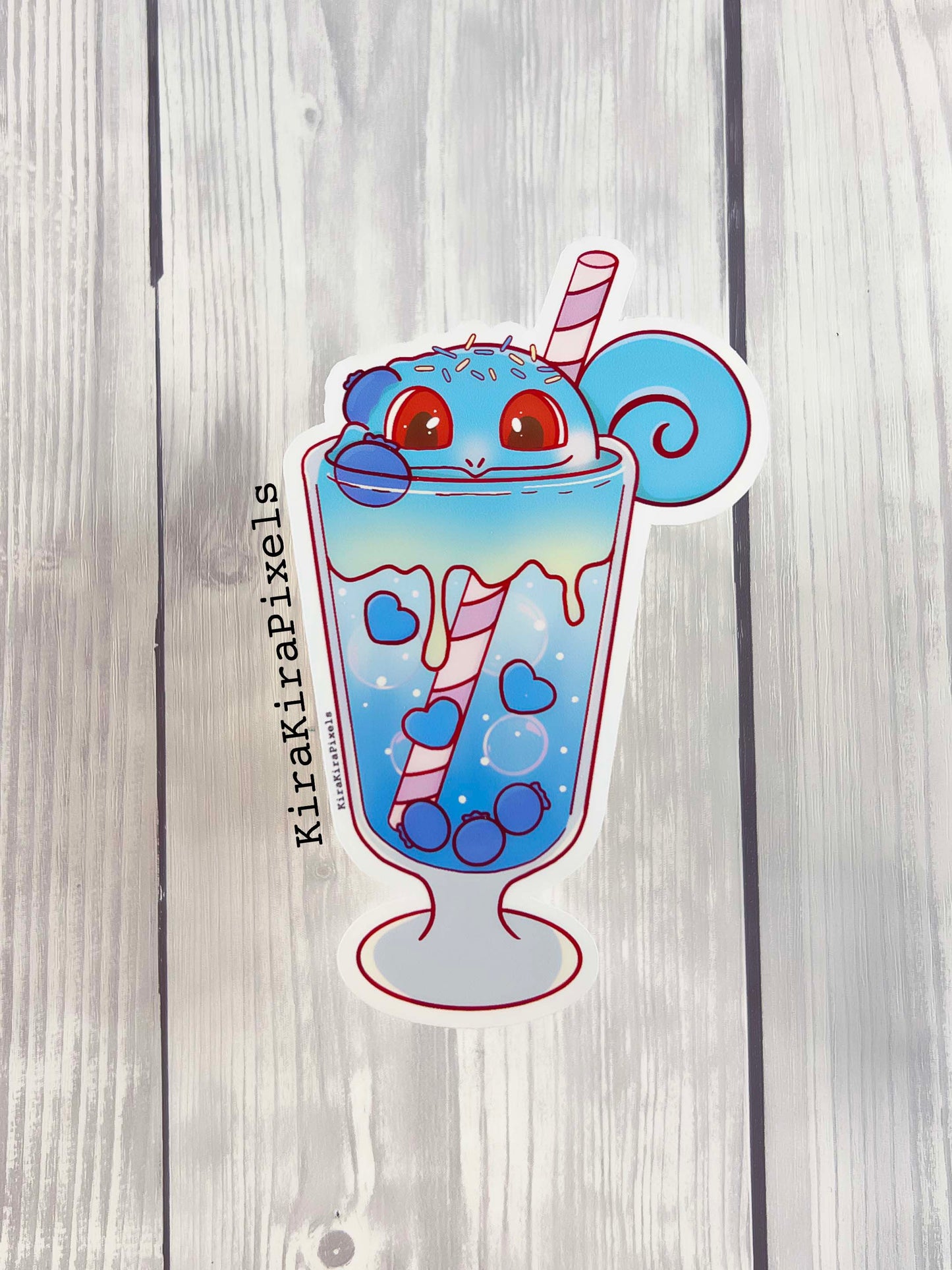 Squirtle Icecream Float Vinyl Stickers. Kawaii Desserts Pokemon Edition Sticker