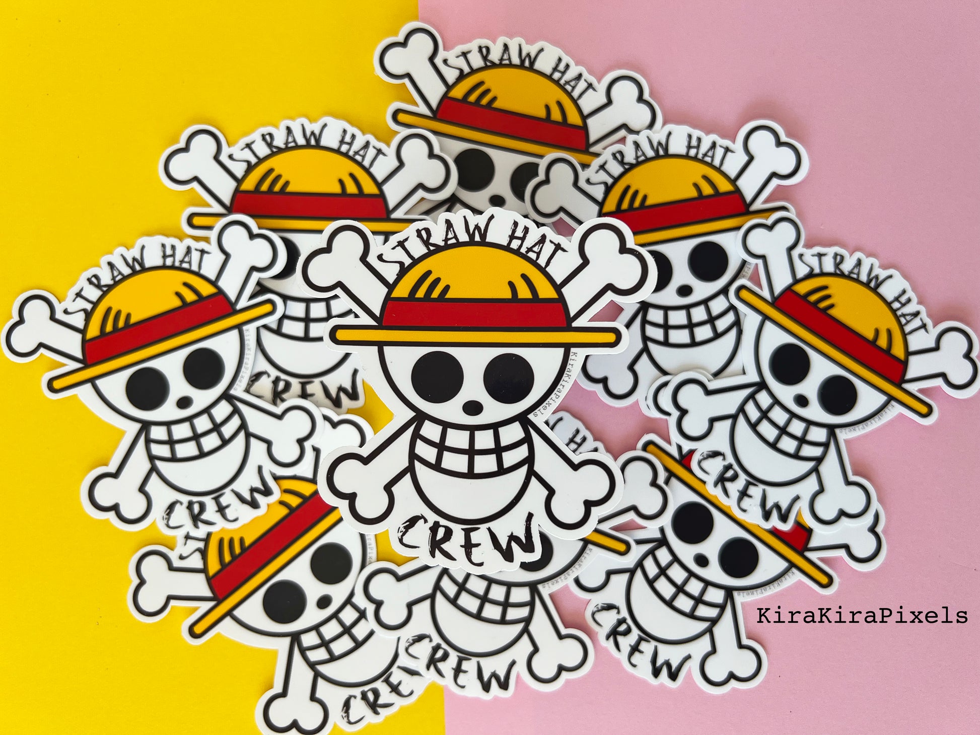 Straw Hat Vinyl Sticker. One Piece 