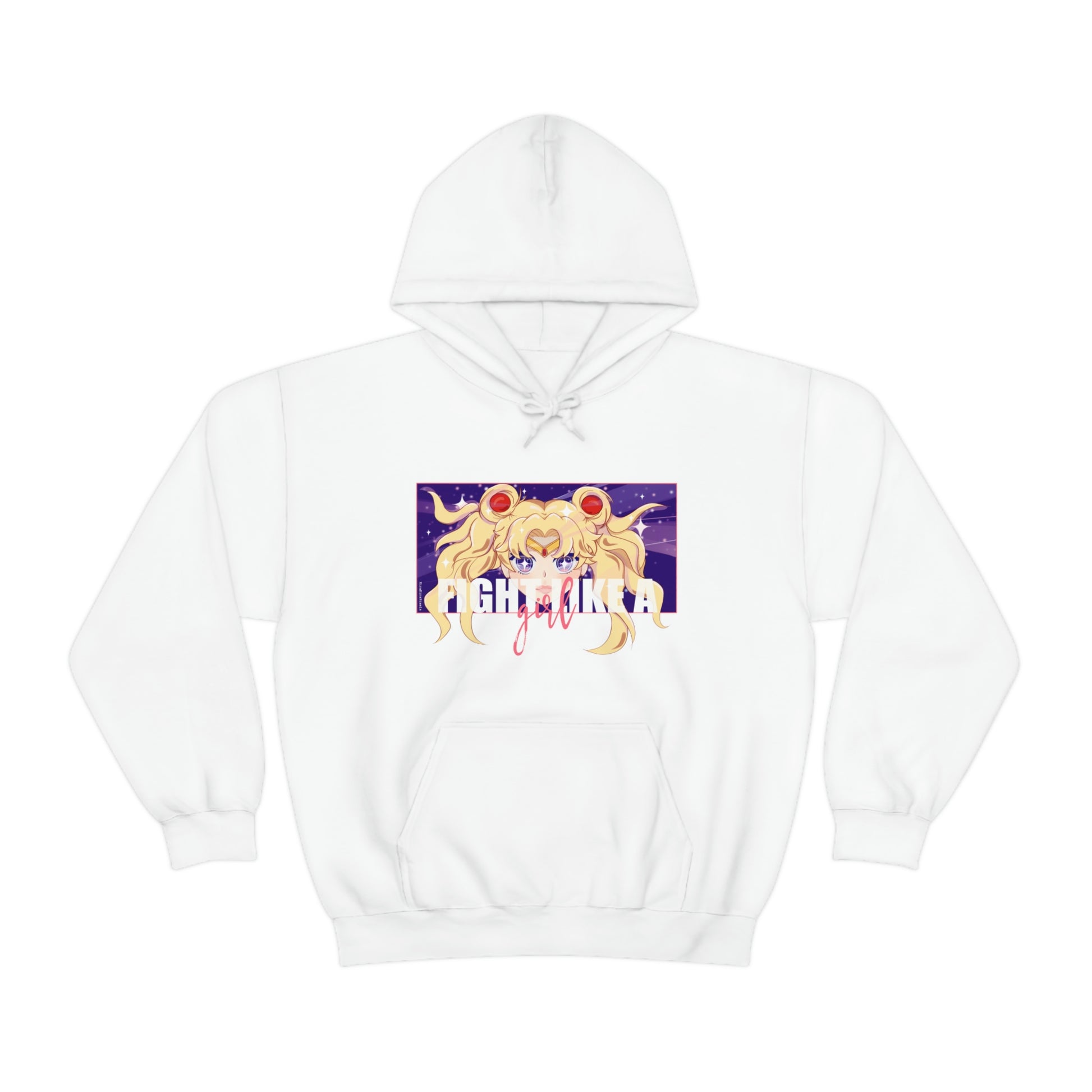 Sailor Moon, Fight like a girl white hoodie. In the name of the moon! 