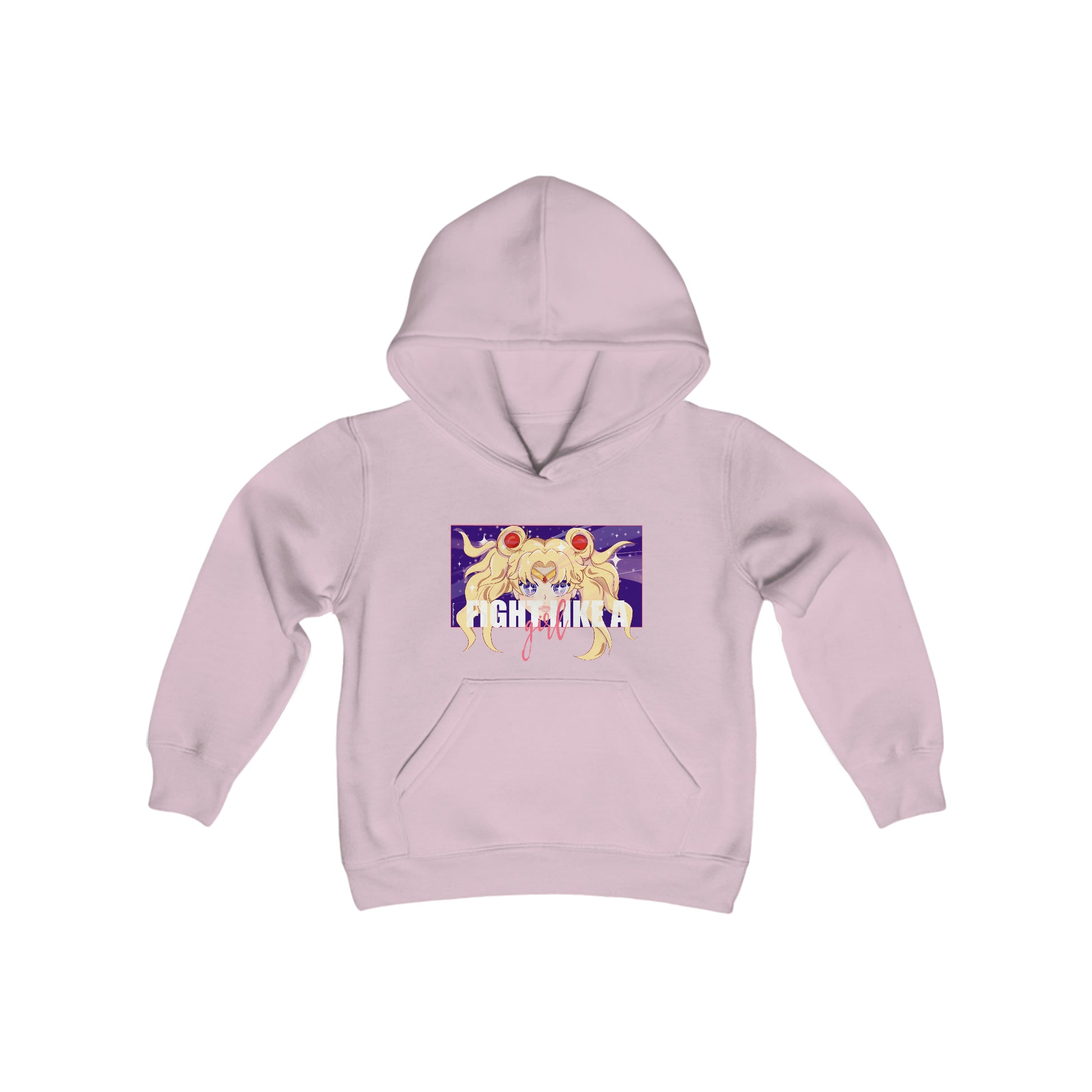 Sailor Moon, Fight like a girl pink hoodie Youth size. In the name of the moon!