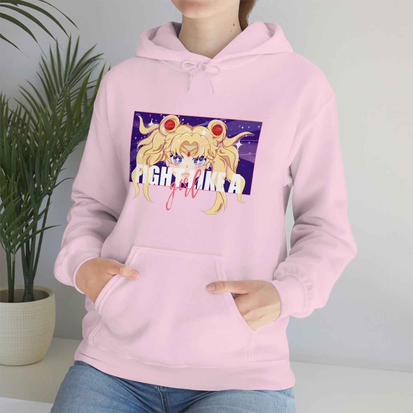 Sailor Moon, Fight like a girl pink hoodie. In the name of the moon!