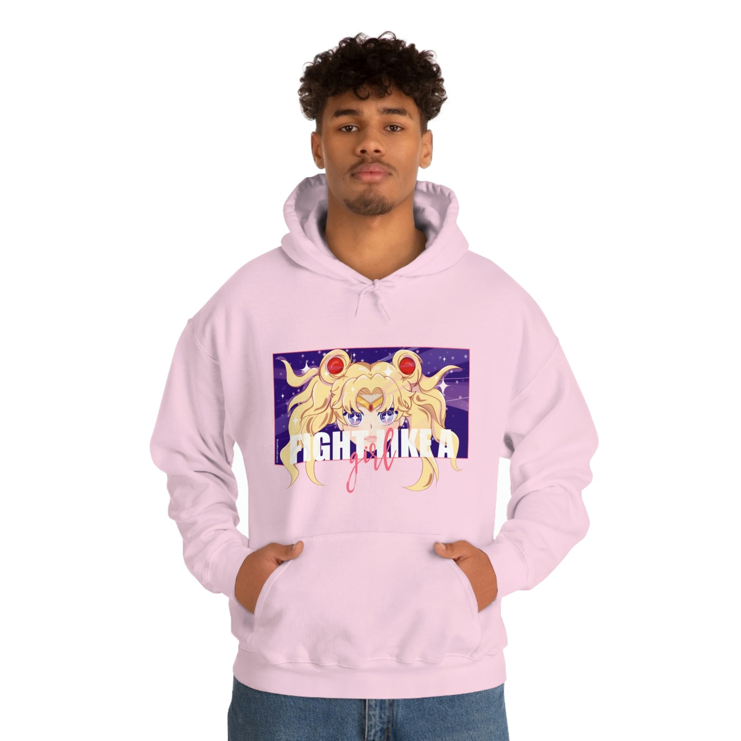 Sailor Moon, Fight like a girl pink hoodie. In the name of the moon!