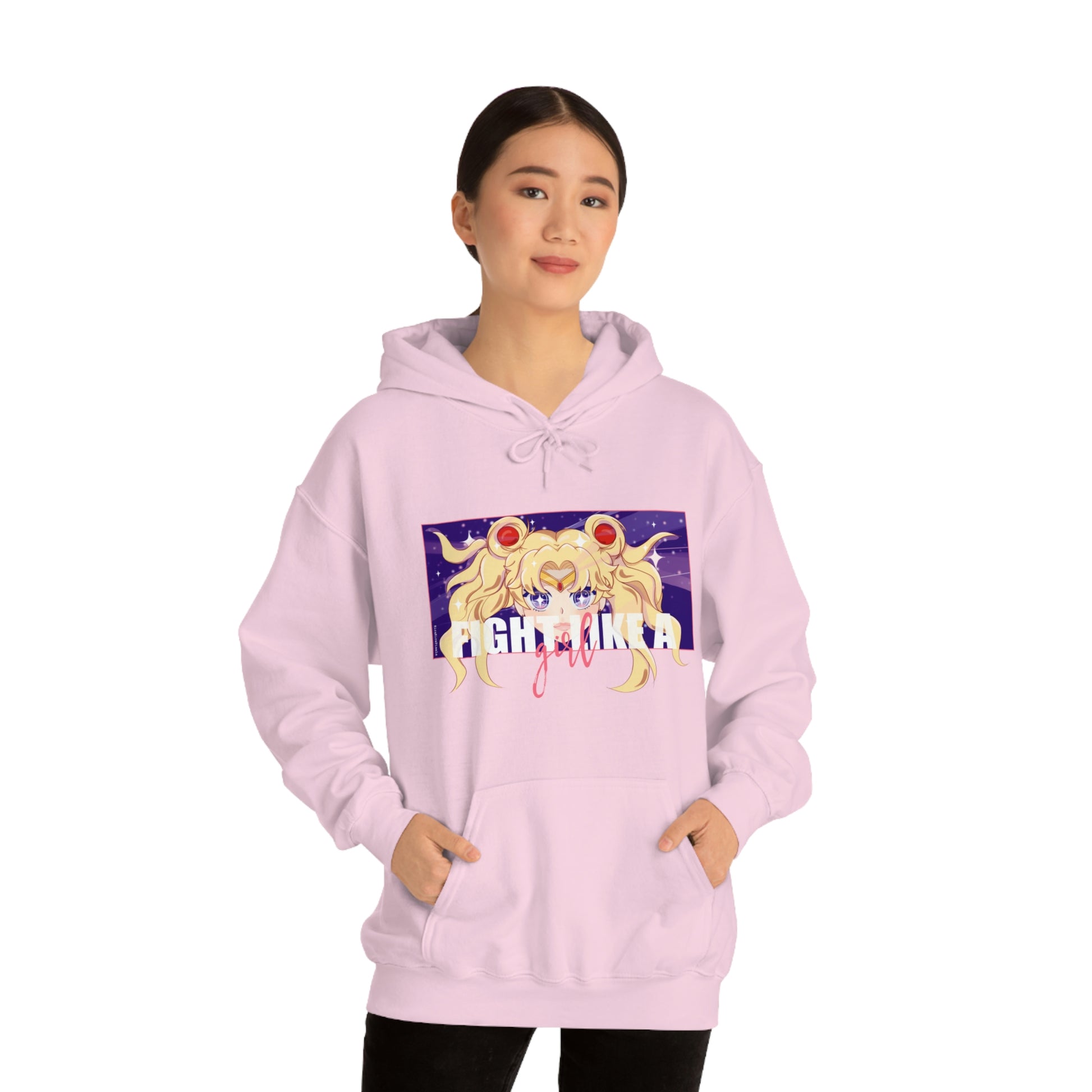 Sailor Moon, Fight like a girl pink  hoodie. In the name of the moon!